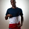 T-shirt Diagonal Bleu, Blanc, Rouge