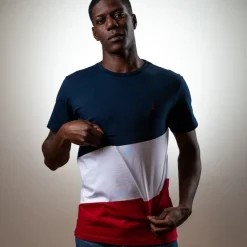 T-shirt Diagonal Bleu, Blanc, Rouge