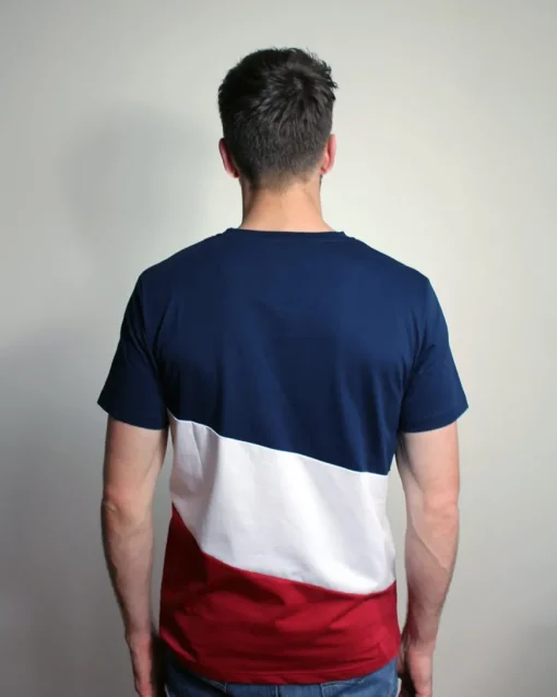 T-shirt Diagonal Bleu, Blanc, Rouge
