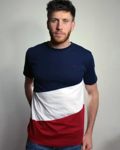 T-shirt Diagonal Bleu, Blanc, Rouge