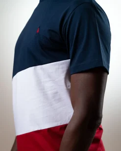 T-shirt Diagonal Bleu, Blanc, Rouge