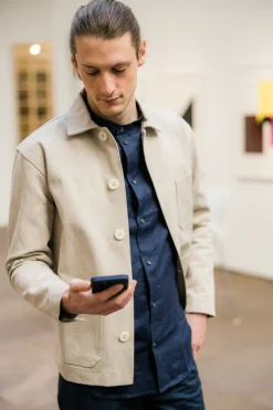 Veste Bleu Crème