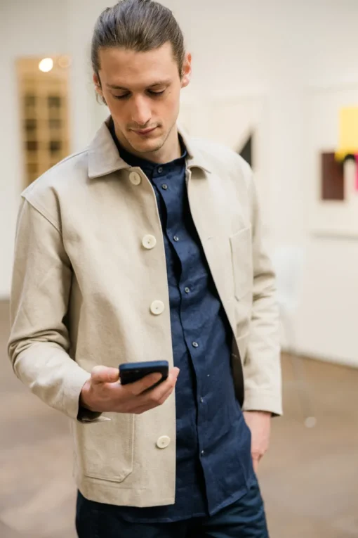 Veste Bleu Crème