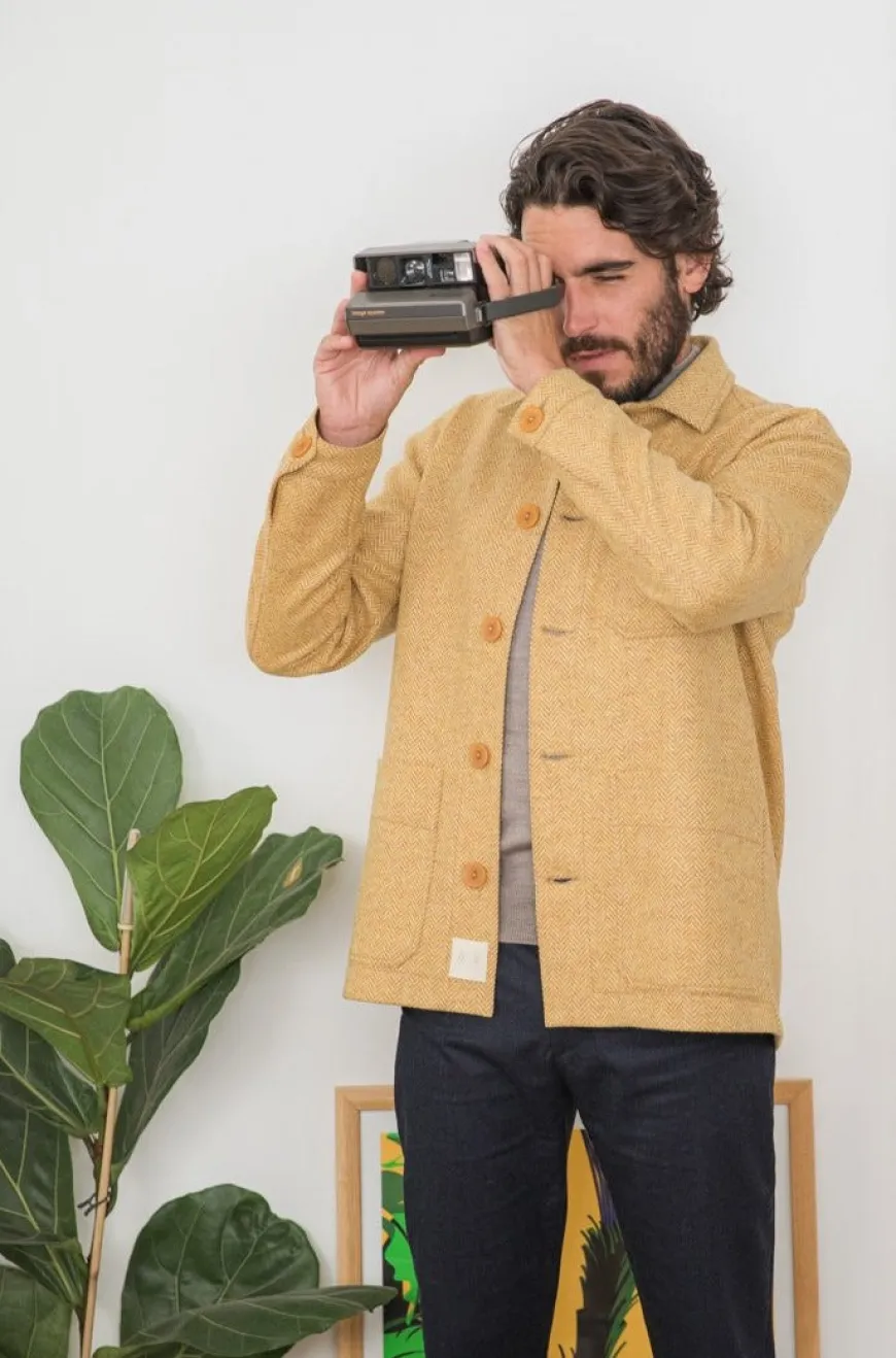 Veste Bleu Herringbone