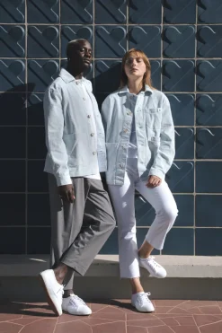 Veste velours côtelé azur